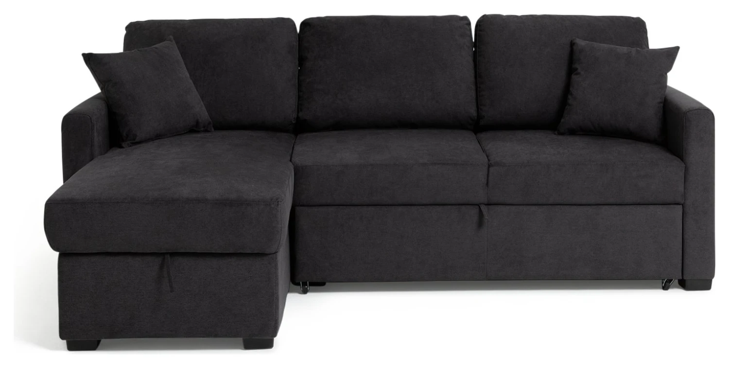 Habitat Reagan Left Corner Chaise Sofa Bed - Charcoal 3 Habitat Reagan Left Corner Chaise Sofa Bed - Charcoal