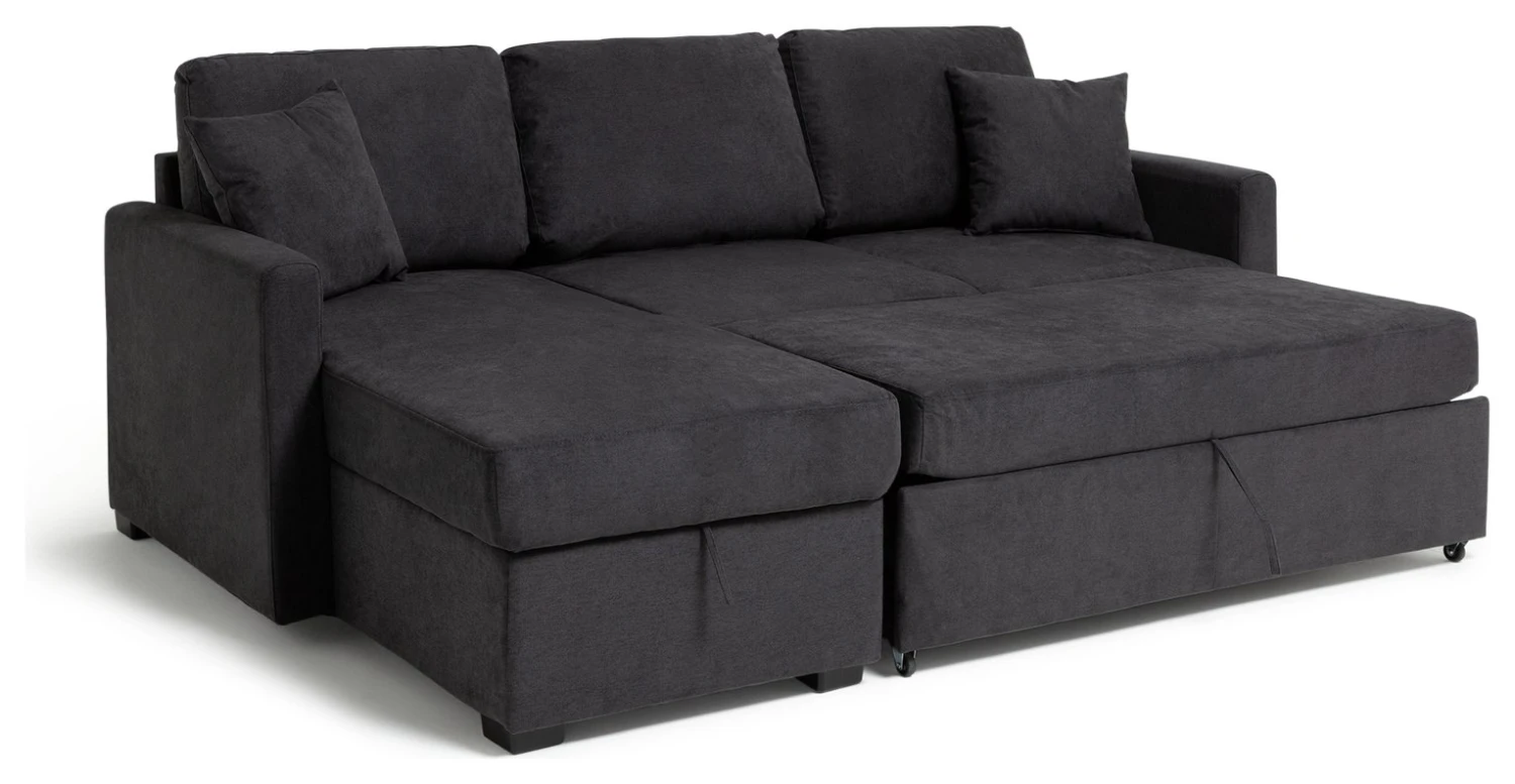 Habitat Reagan Left Corner Chaise Sofa Bed - Charcoal 7 Habitat Reagan Left Corner Chaise Sofa Bed - Charcoal - Image 5