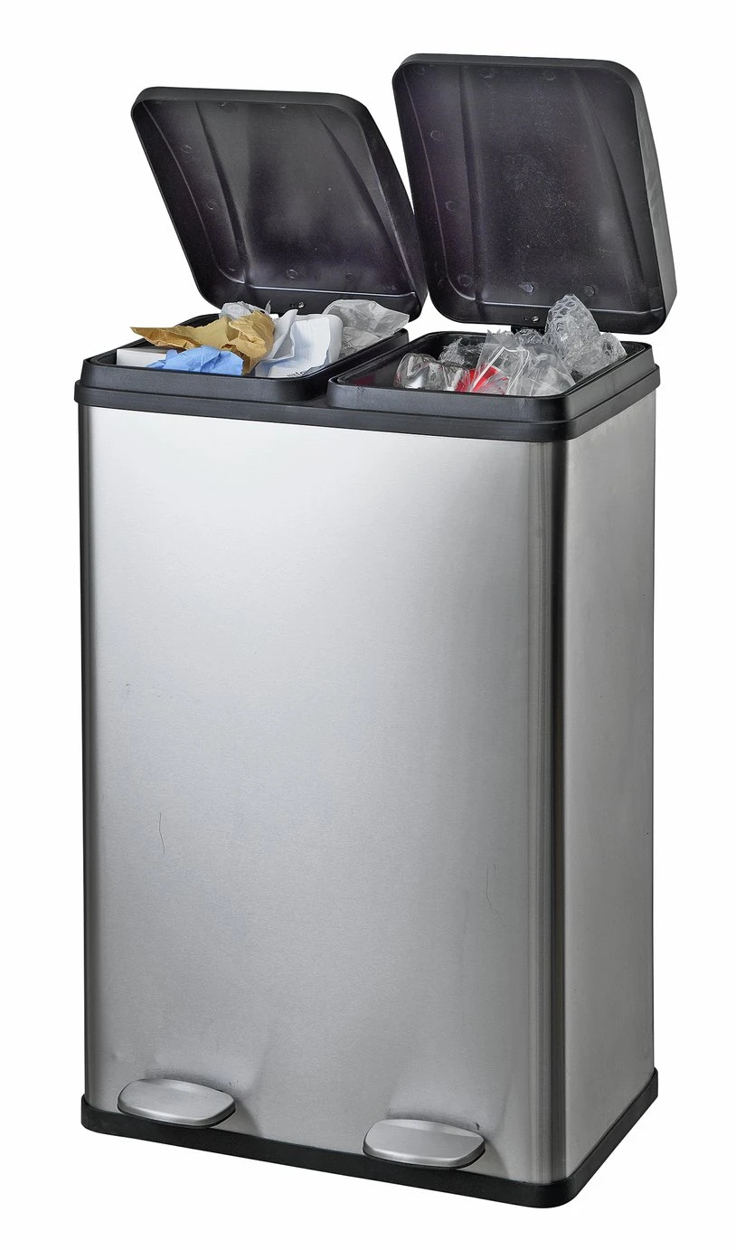 Habitat 55 Litre 2 Compartment Recycling Bin - Steel 6 Habitat 55 Litre 2 Compartment Recycling Bin - Steel - Image 4
