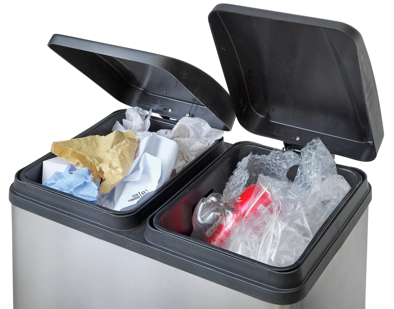 Habitat 55 Litre 2 Compartment Recycling Bin - Steel 7 Habitat 55 Litre 2 Compartment Recycling Bin - Steel - Image 5