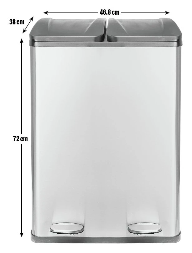 Habitat 55 Litre 2 Compartment Recycling Bin - Steel 8 Habitat 55 Litre 2 Compartment Recycling Bin - Steel - Image 6