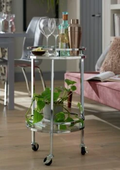 Habitat Chrome And Glass Drinks Trolley -Home Sales Store 7312966 R Z001C