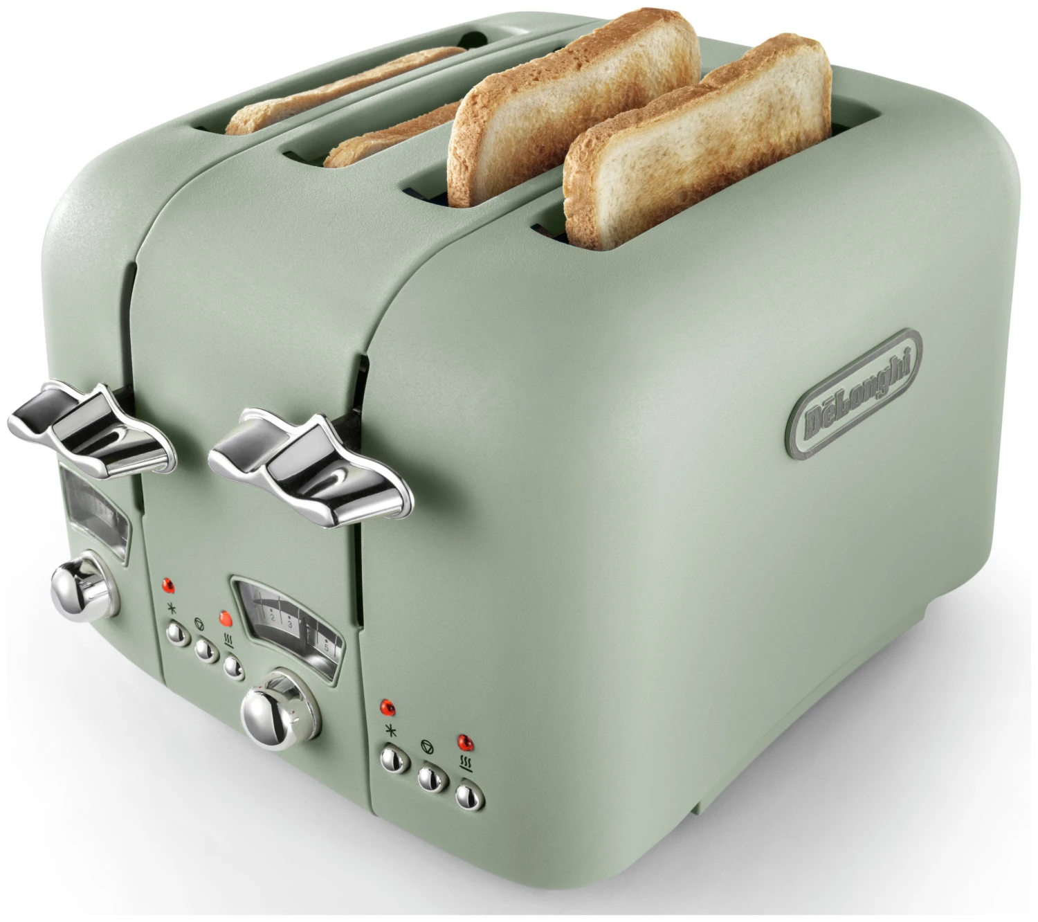 De'Longhi CTO4.GR Argento Flora 4 Slice Toaster - Green 5 De'Longhi CTO4.GR Argento Flora 4 Slice Toaster - Green - Image 3