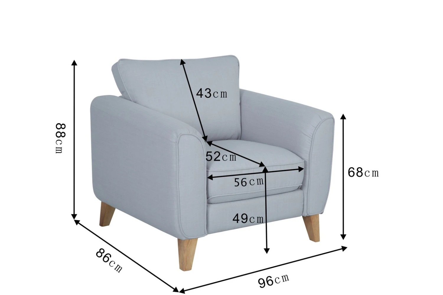 Habitat Cooper Fabric Armchair - Teal 4 Habitat Cooper Fabric Armchair - Teal - Image 2