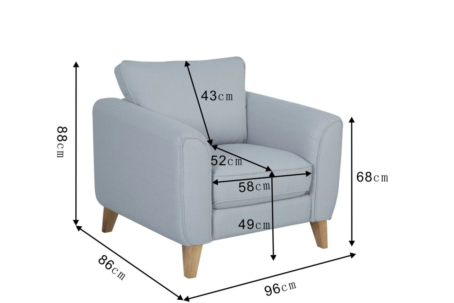Habitat Cooper Fabric Armchair - Teal 14 Habitat Cooper Fabric Armchair - Teal - Image 12