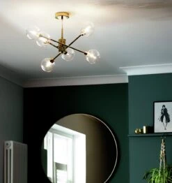 Habitat Glam 6 Light Glass Ceiling Light – Gold -Home Sales Store 7835340 R Z002C