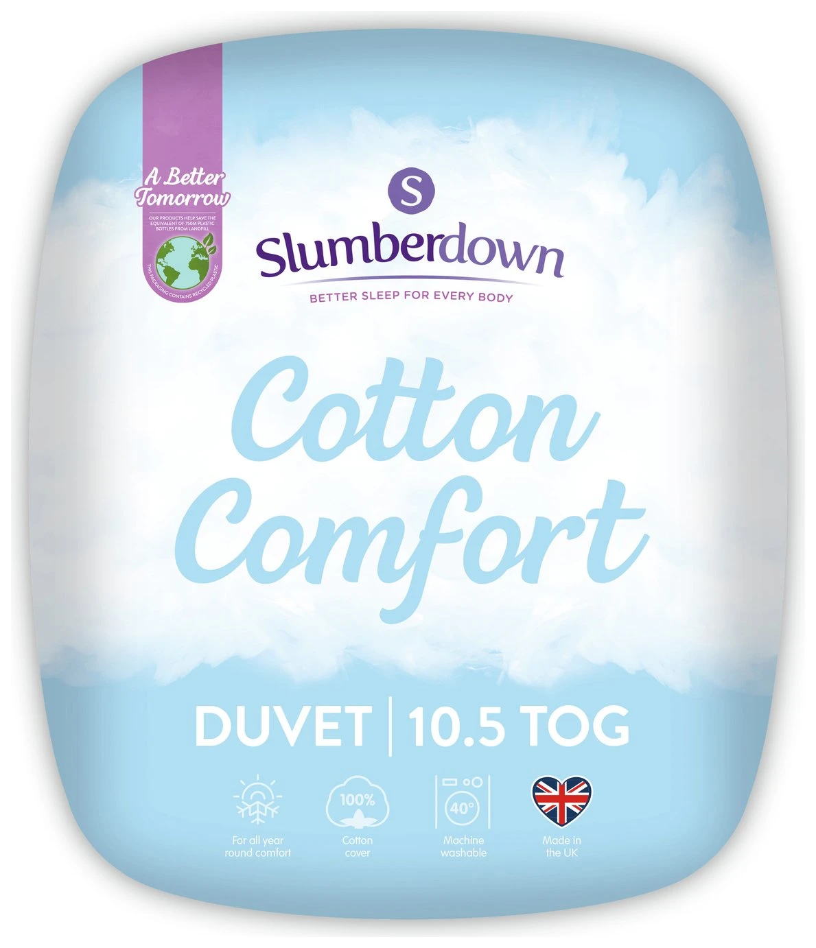 Slumberdown Cotton Comfort 10.5 Tog Duvet - Single 3 Slumberdown Cotton Comfort 10.5 Tog Duvet - Single