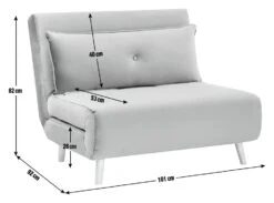 Habitat Roma Small Double Velvet Chair Bed - Charcoal -Home Sales Store 7995541 R E001