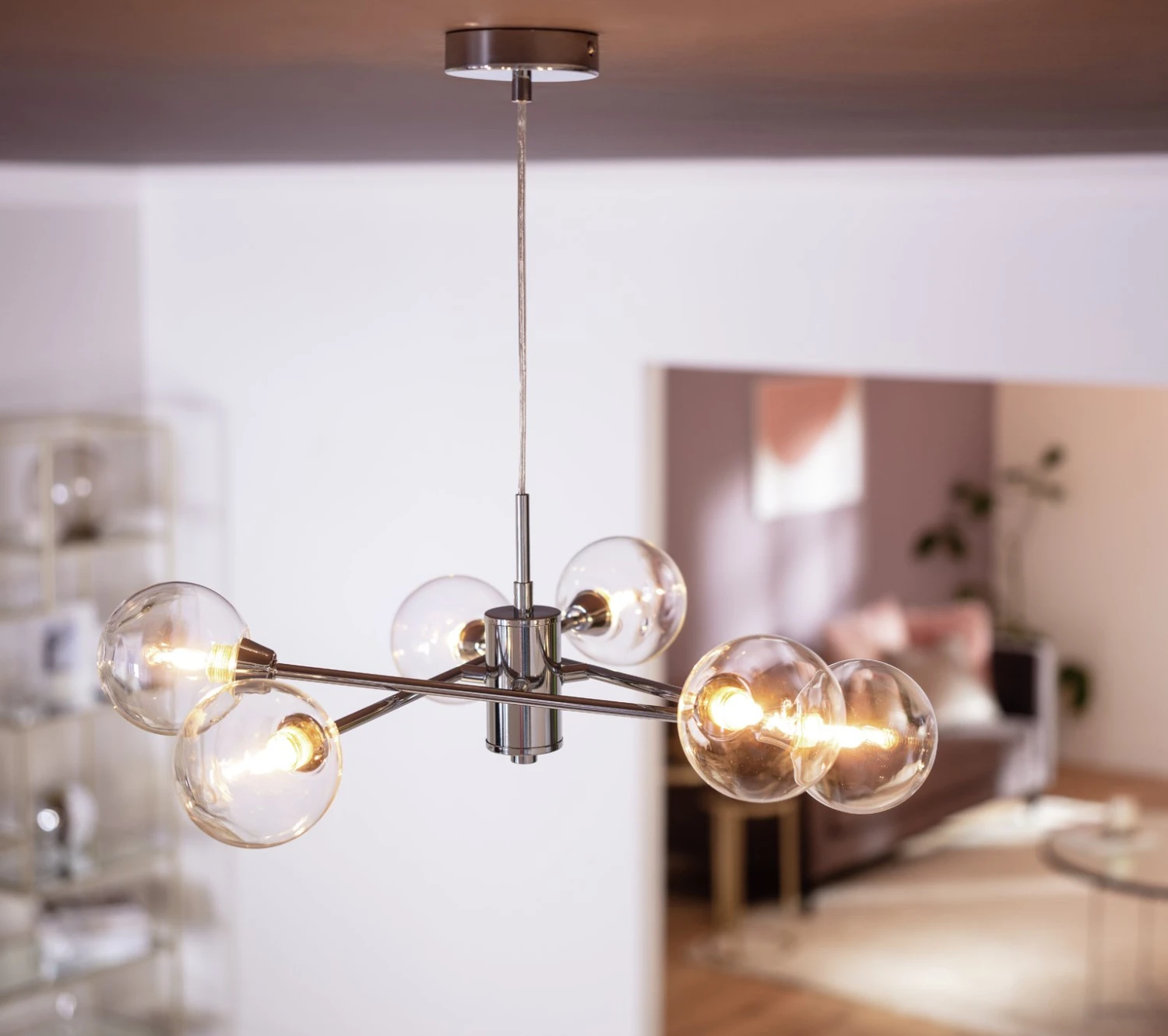 Habitat Glam 6 Light Glass Ceiling Light – Chrome 3 Habitat Glam 6 Light Glass Ceiling Light – Chrome