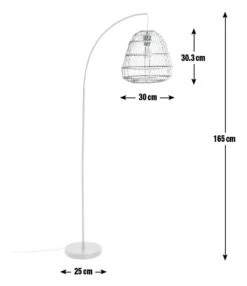 Habitat Rattan Arc Floor Lamp - Cream And Black -Home Sales Store 8024789 R E001