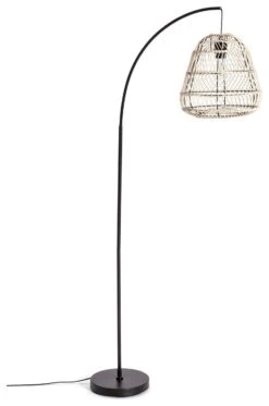 Habitat Rattan Arc Floor Lamp - Cream And Black -Home Sales Store 8024789 R Z001C