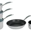 Habitat 5 Piece Stainless Steel With Silicone Rim Pan Set -Home Sales Store 8042785 R Z001A