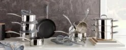 Habitat 5 Piece Stainless Steel With Silicone Rim Pan Set -Home Sales Store 8042785 R Z002C
