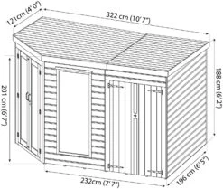 Mercia Corner Summerhouse With Shed - 7 X 7ft -Home Sales Store 8049166 R Z011A