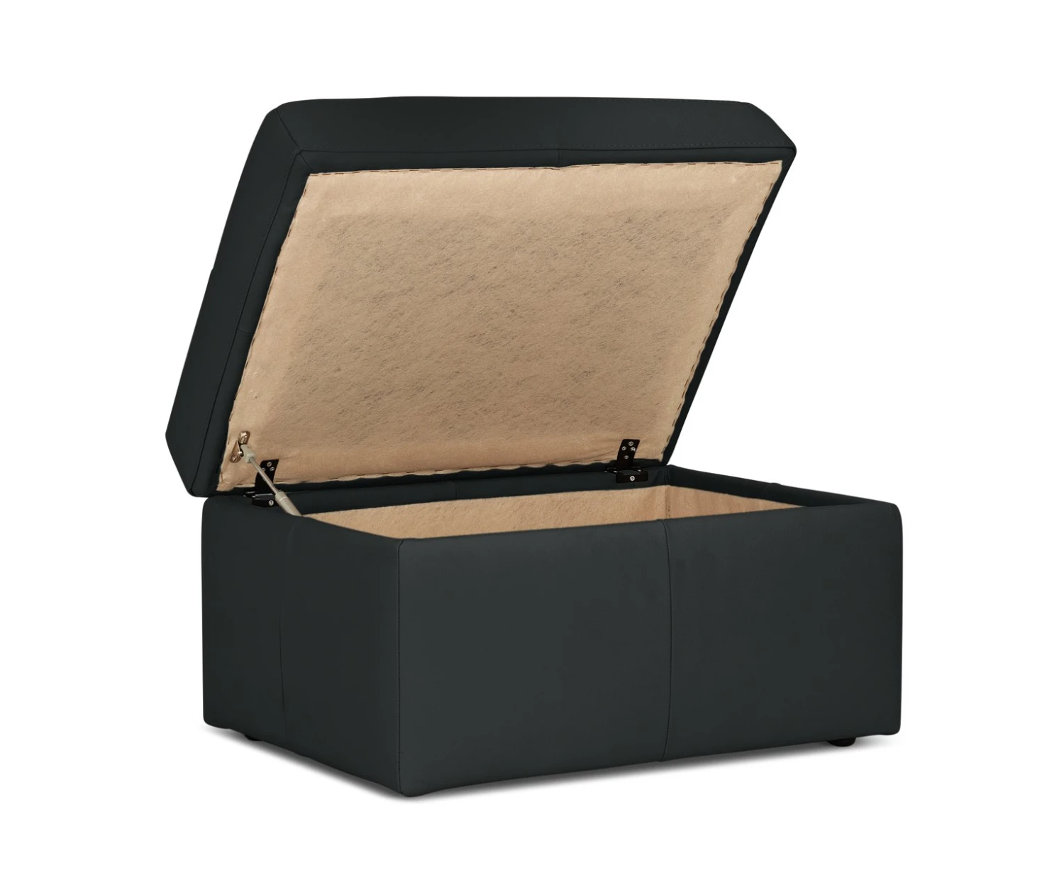 Habitat Gabe Leather Storage Footstool - Black 5 Habitat Gabe Leather Storage Footstool - Black - Image 3