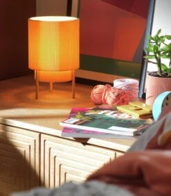 Habitat Mid Century Pleated Column Table Lamp - Yellow -Home Sales Store 8180252 R Z002C