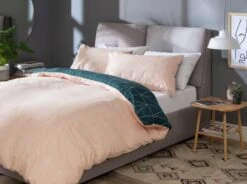 Habitat Geo Teal & Blush Reversible Bedding Set - Single -Home Sales Store 8299947 R Z006A