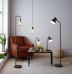 Habitat Rayner Industrial Floor Lamp - Black -Home Sales Store 8438399 R Z013C
