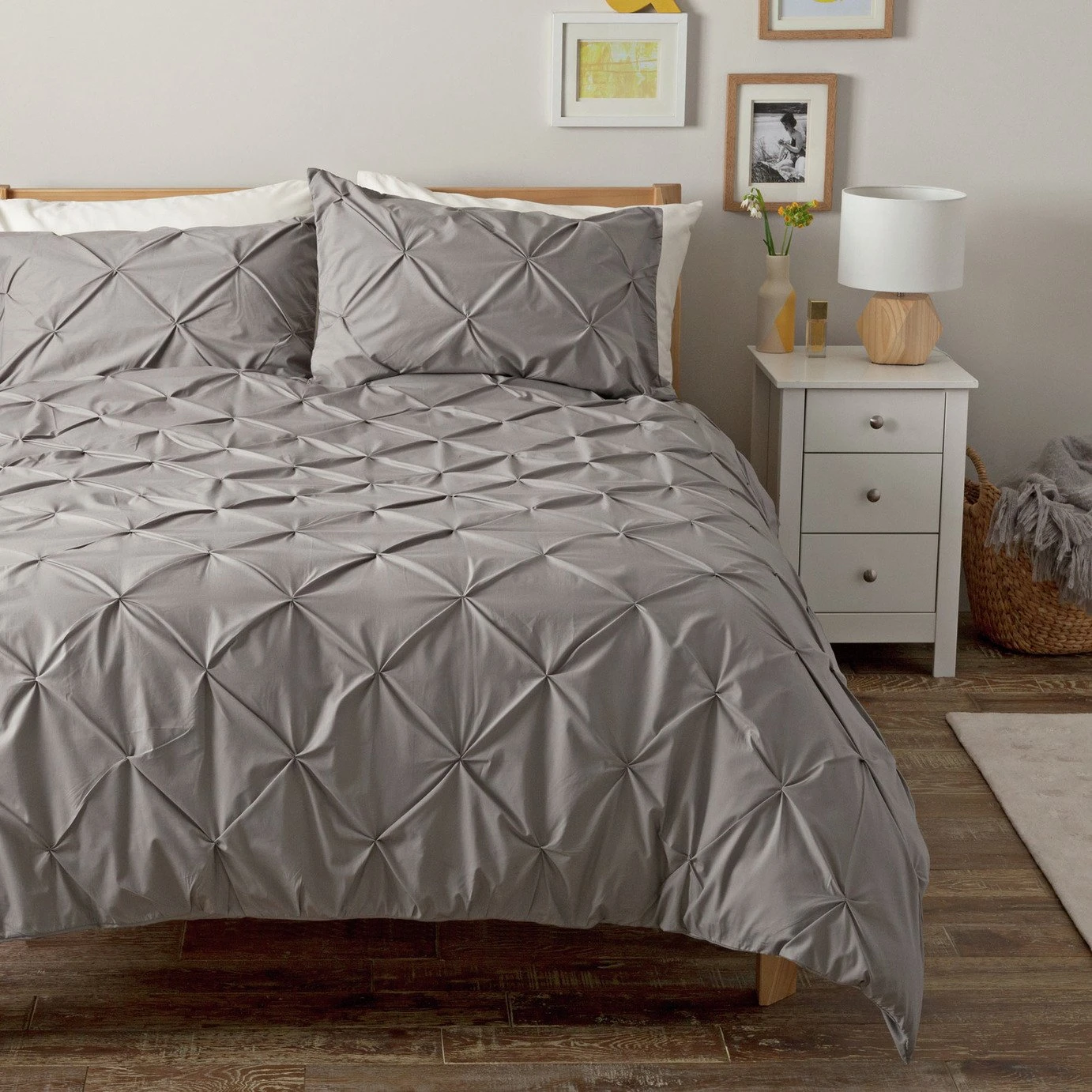 Habitat Hadley Pintuck Grey Bedding Set - Double 3 Habitat Hadley Pintuck Grey Bedding Set - Double