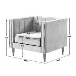 Habitat Vanessa Velvet Armchair - Grey 15 Habitat Vanessa Velvet Armchair - Grey -Home Sales Store 8595809 R Z020A