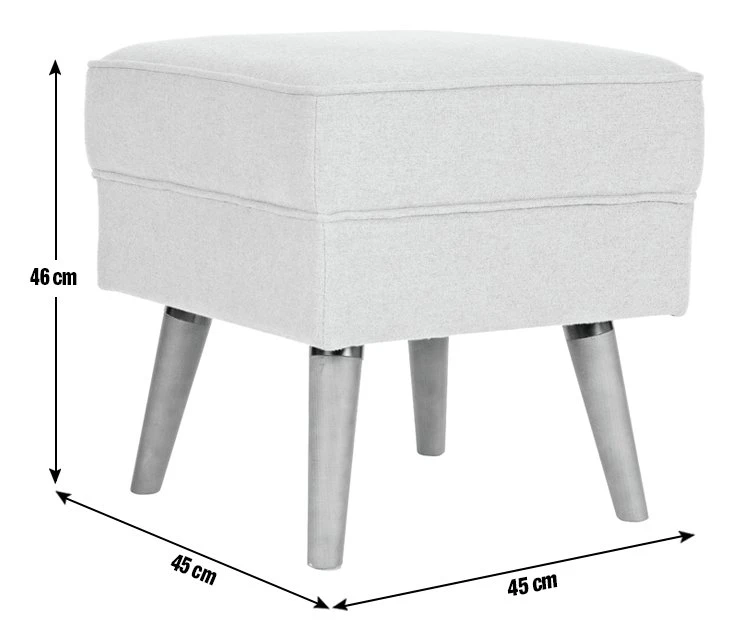 Habitat Callie Fabric Footstool - Charcoal 9 Habitat Callie Fabric Footstool - Charcoal - Image 7