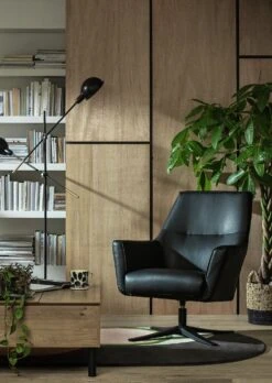 Habitat Rhett Faux Leather Swivel Chair - Black -Home Sales Store 8774651 R Z001C