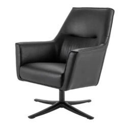 Habitat Rhett Faux Leather Swivel Chair - Black -Home Sales Store 8774651 R Z002A