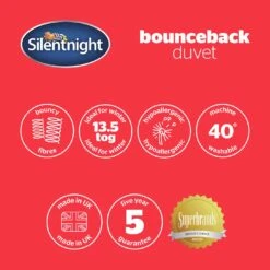 Silentnight Bounceback 13.5 Tog Duvet - Single -Home Sales Store 8801191 R Z008A
