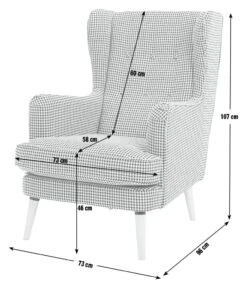 Habitat Callie Fabric Wingback Chair - Blush Pink -Home Sales Store 8839895 R E001