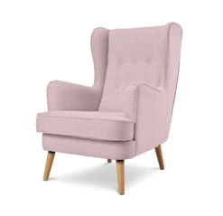 Habitat Callie Fabric Wingback Chair - Blush Pink -Home Sales Store 8839895 R Z002A