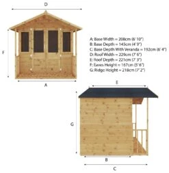 Mercia Wooden Traditional Summerhouse - 7 X 7ft -Home Sales Store 8843599 R Z007A