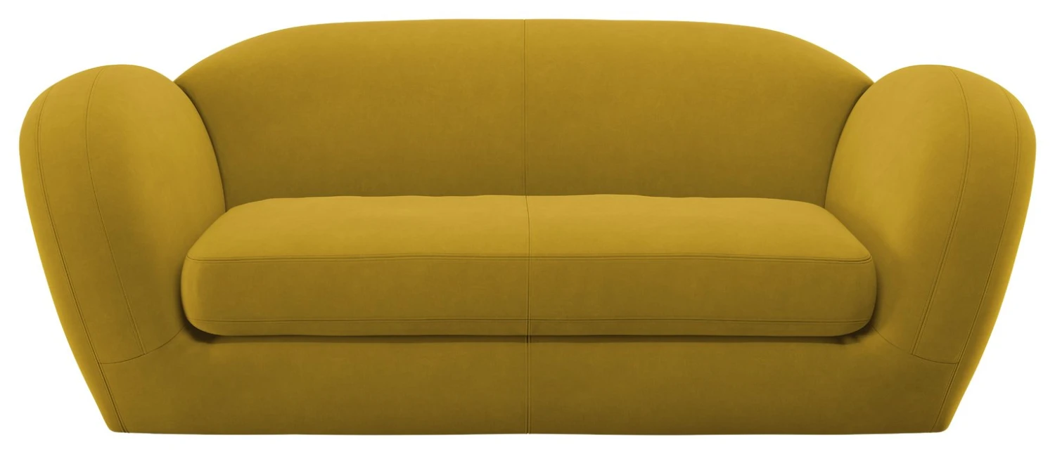 Habitat Layla Velvet 3 Seater Sofa - Yellow 3 Habitat Layla Velvet 3 Seater Sofa - Yellow