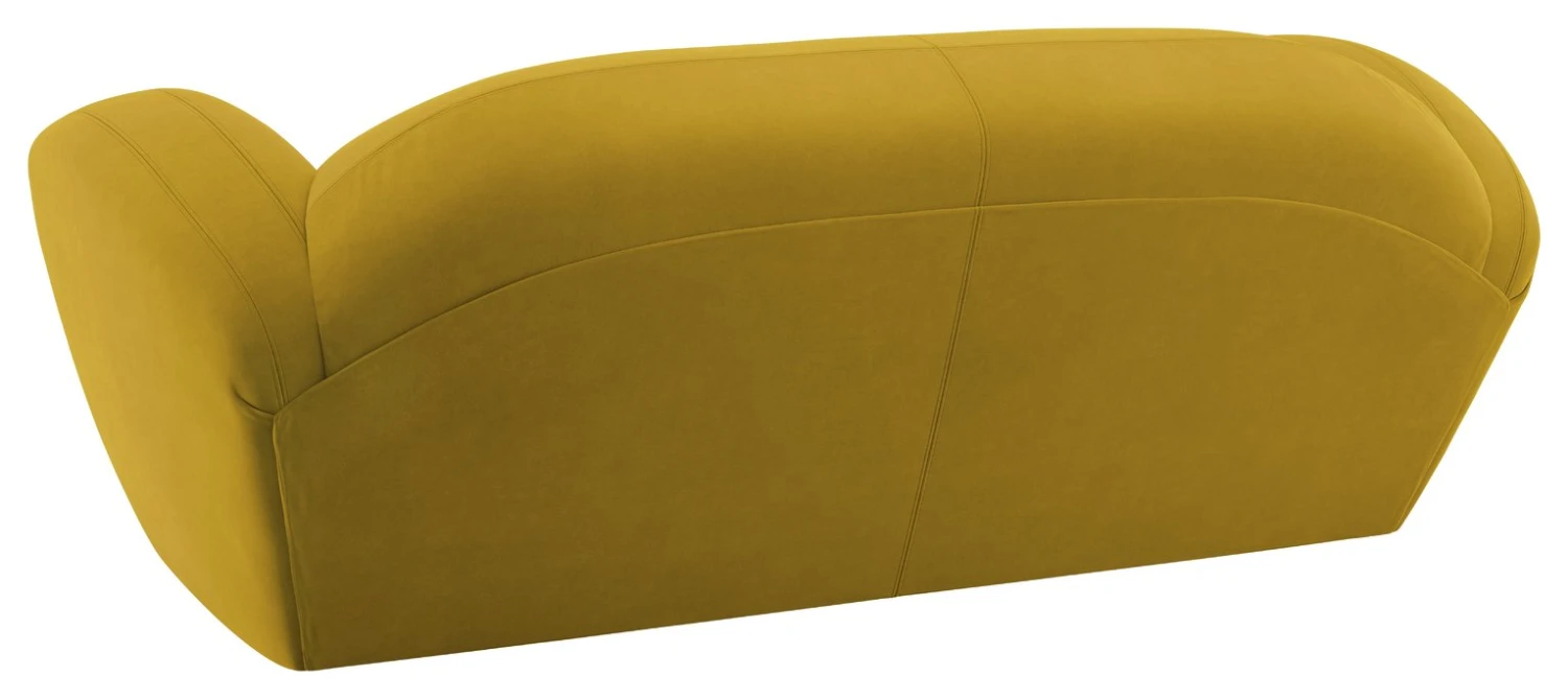 Habitat Layla Velvet 3 Seater Sofa - Yellow 7 Habitat Layla Velvet 3 Seater Sofa - Yellow - Image 5