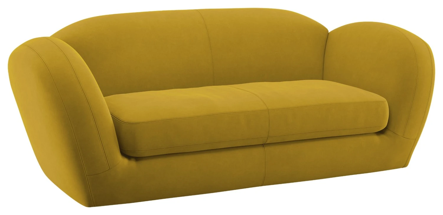 Habitat Layla Velvet 3 Seater Sofa - Yellow 9 Habitat Layla Velvet 3 Seater Sofa - Yellow - Image 7
