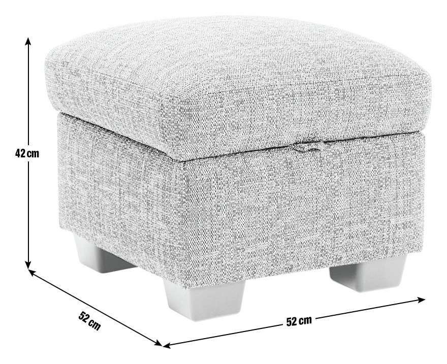 Habitat Lisbon Fabric Storage Footstool - Charcoal 6 Habitat Lisbon Fabric Storage Footstool - Charcoal - Image 4