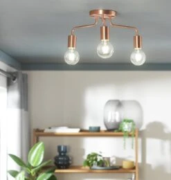 Habitat Rayner Steel LED Flush Ceiling Light - Rosegold -Home Sales Store 8927226 R Z002C
