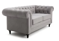Habitat Chesterfield Velvet 2 Seater Sofa - Light Grey -Home Sales Store 8954914 R Z004A