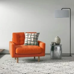 Habitat Fenner Velvet Fabric Armchair - Orange -Home Sales Store 8962982 R Z001C
