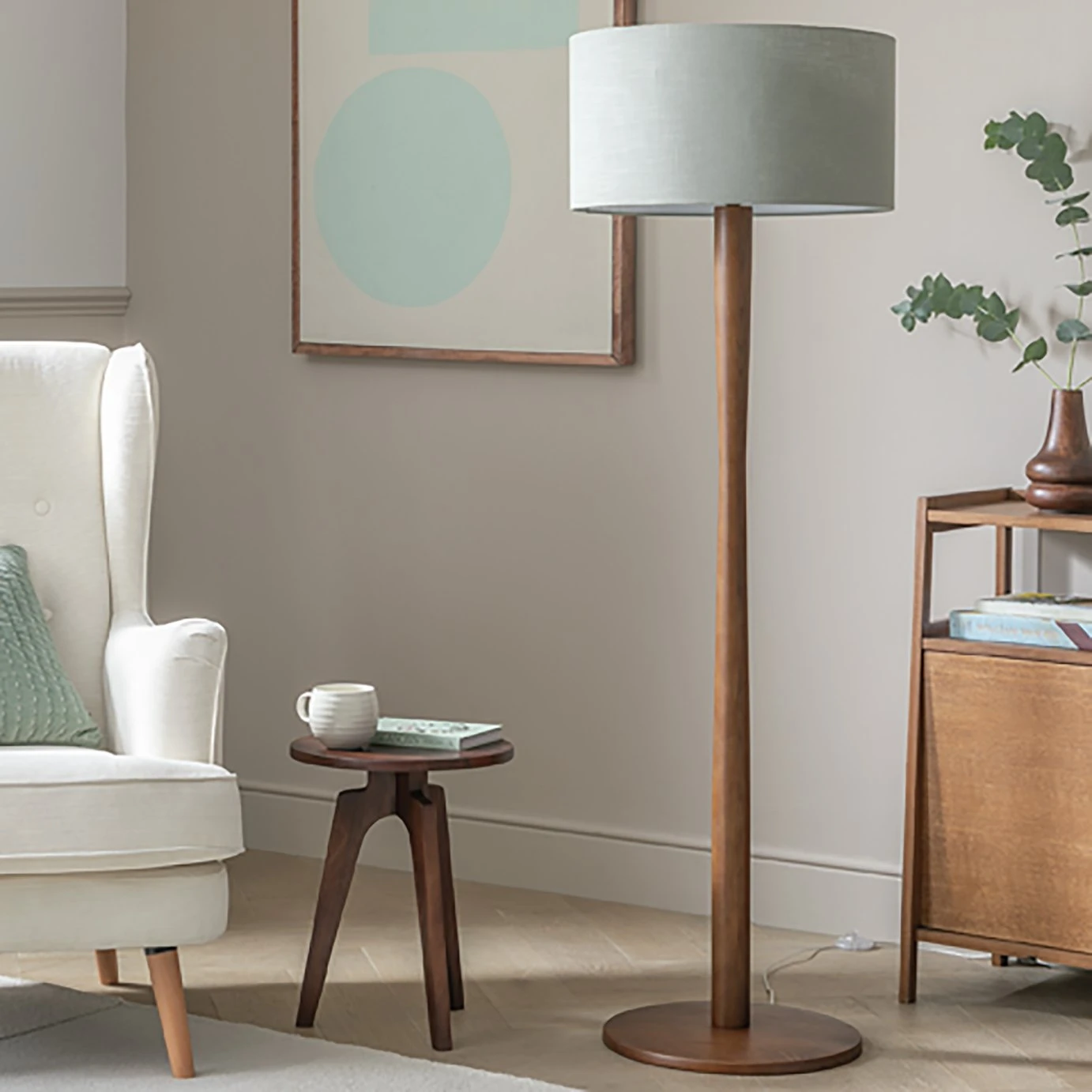 Habitat Pole Floor Lamp Base - Walnut 3 Habitat Pole Floor Lamp Base - Walnut