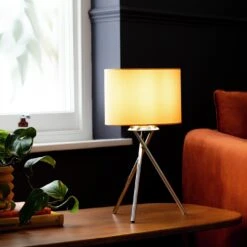 Habitat Tripod Table Lamp - Mustard And Chrome -Home Sales Store 8980531 R Z002A