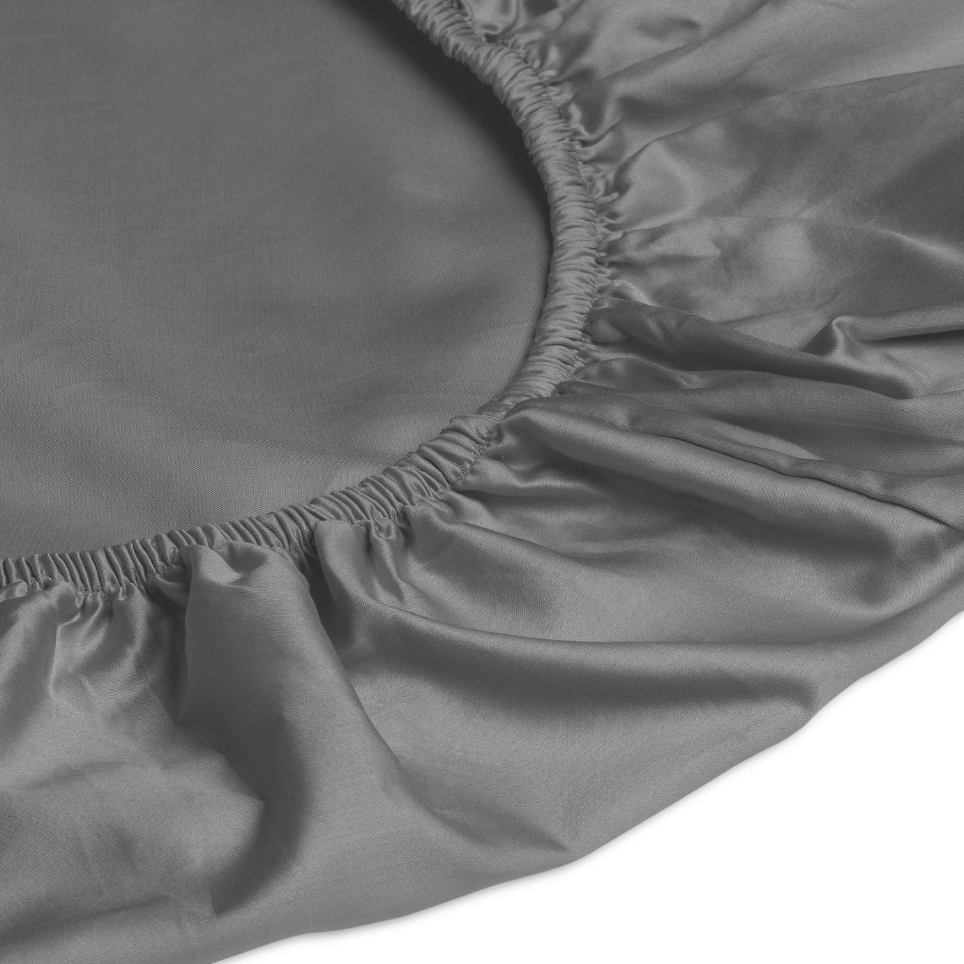 Habitat Egyptian Cotton 400TC Slate Grey Fitted Sheet-Double 4 Habitat Egyptian Cotton 400TC Slate Grey Fitted Sheet-Double - Image 2