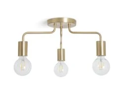 Habitat Rayner Steel 3 Light LED Flush Ceiling Light - Brass 10 Habitat Rayner Steel 3 Light LED Flush Ceiling Light - Brass -Home Sales Store 9048946 R Z001C