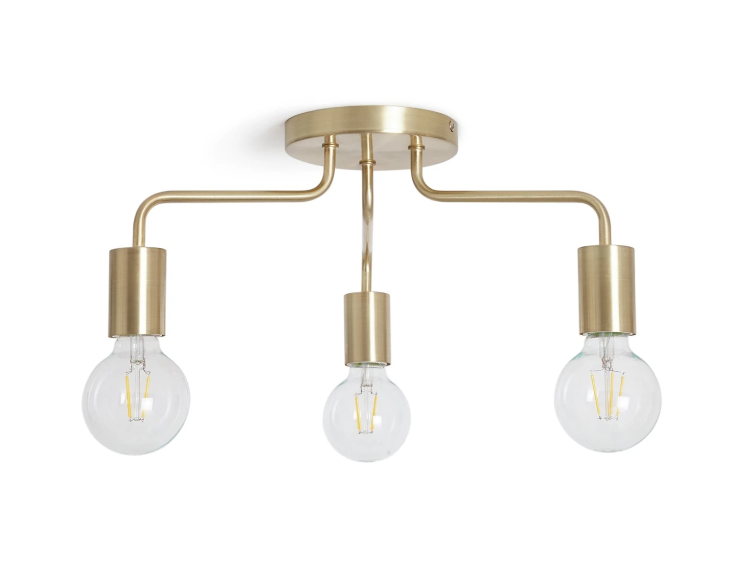 Habitat Rayner Steel 3 Light LED Flush Ceiling Light - Brass 4 Habitat Rayner Steel 3 Light LED Flush Ceiling Light - Brass - Image 2