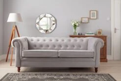 Habitat Chesterfield Velvet 3 Seater Sofa - Light Grey -Home Sales Store 9112913 R Z001C