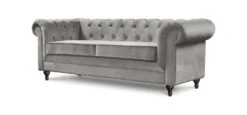 Habitat Chesterfield Velvet 3 Seater Sofa - Light Grey -Home Sales Store 9112913 R Z002A