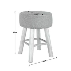 Habitat Sophie Small Fabric Stool - Light Grey 11 Habitat Sophie Small Fabric Stool - Light Grey -Home Sales Store 9180873 R Z020A