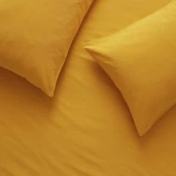 Habitat Stonewashed Cotton Plain Mustard Bedding Set -Double -Home Sales Store 9189252 R Z002A