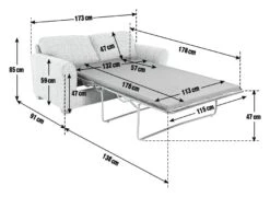 Habitat Lisbon Small Double Fabric Sofa Bed - Charcoal -Home Sales Store 9198786 R E001