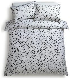 Habitat Cotton Dot Penny White & Black Bedding Set - Single -Home Sales Store 9199747 R Z002A