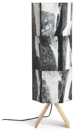 Habitat Whiteleaf Printed Column Floor Lamp - Black & White -Home Sales Store 9201910 R Z001C